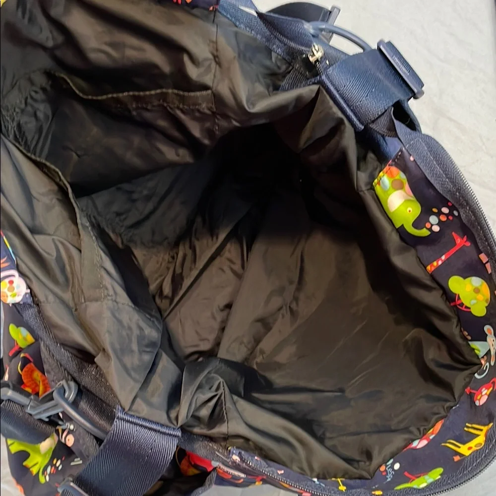 LeSportsac Ryan Diaper Bag Colorful Zoo Cute Animal Tote Baby Changing Pad Navy
